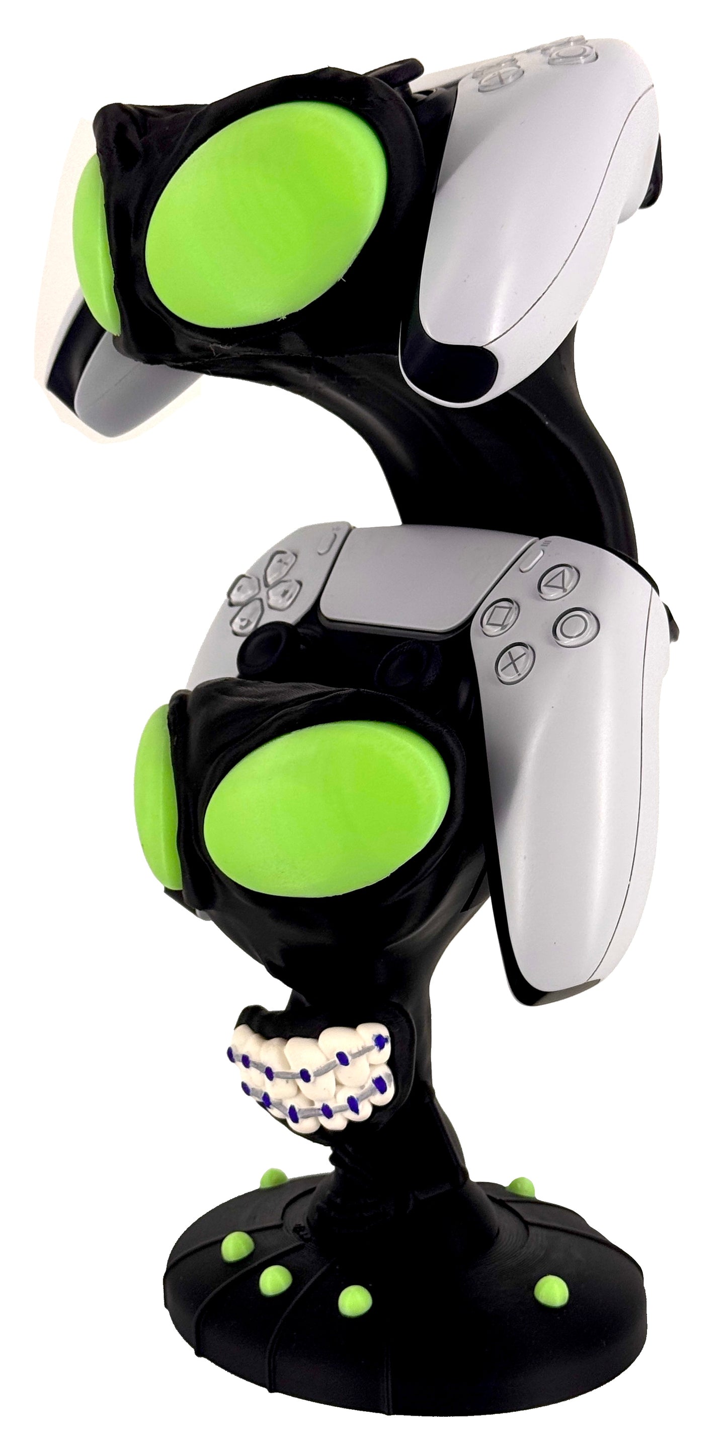 Alien Controller Ständer für PS5 & Xbox Series S/X - für 2 Controller - Glow in the Dark Augen - Gaming Setup Deko - Dual Controller Stand