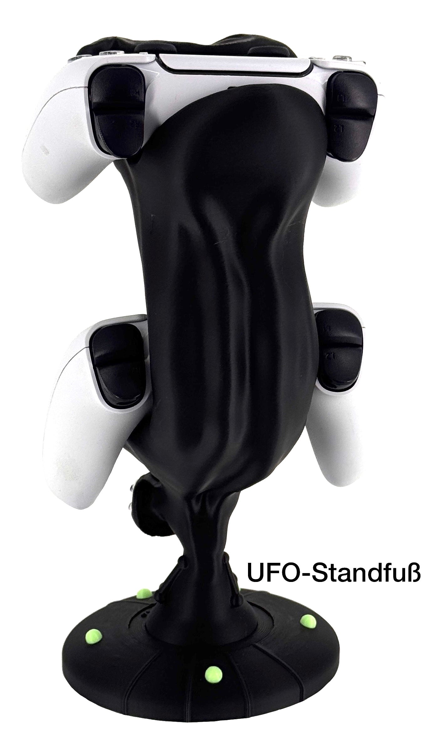 Alien Controller Ständer für PS5 & Xbox Series S/X - für 2 Controller - Glow in the Dark Augen - Gaming Setup Deko - Dual Controller Stand