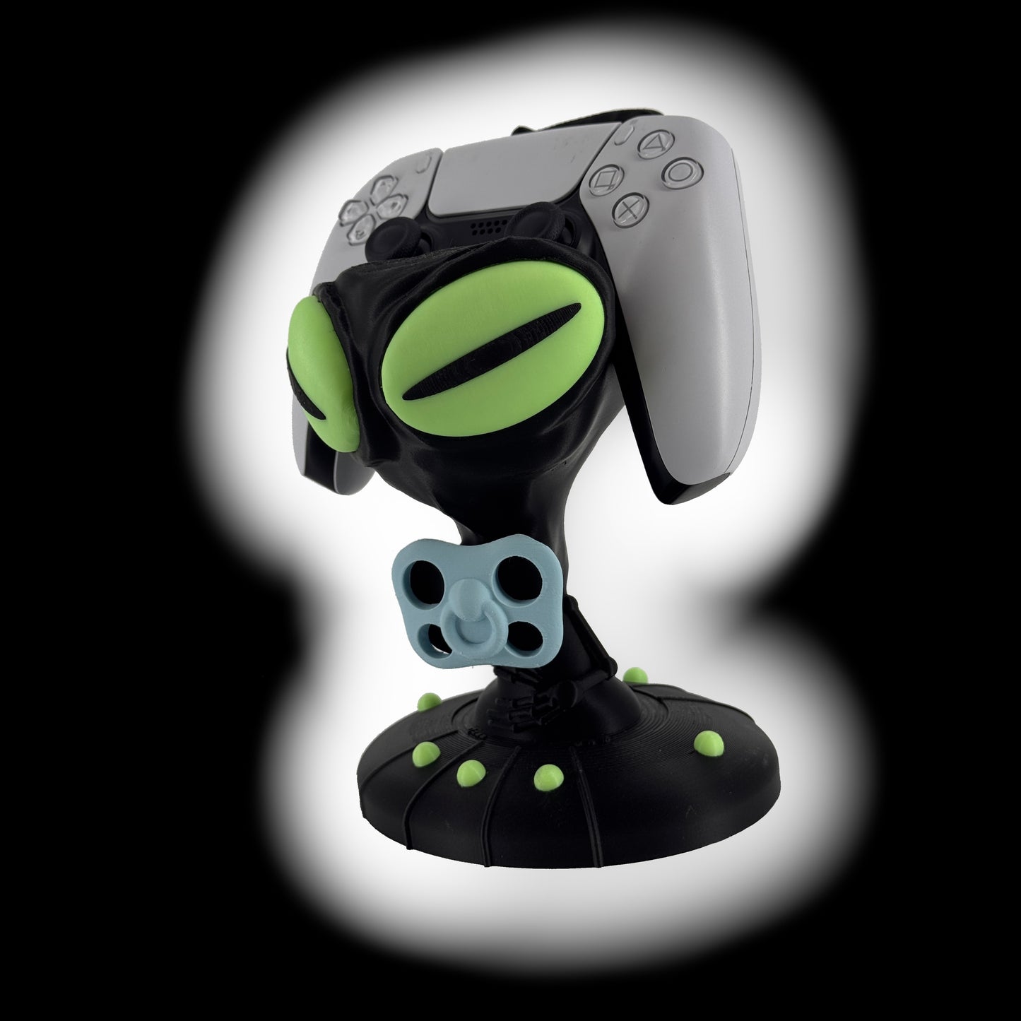 Controller Ständer für 1 Controller für PS5 oder Xbox Alien mit Schnuller – Glow in the Dark – Gaming Setup Deko – Headset & Gamepad Holder Alien Pacifier