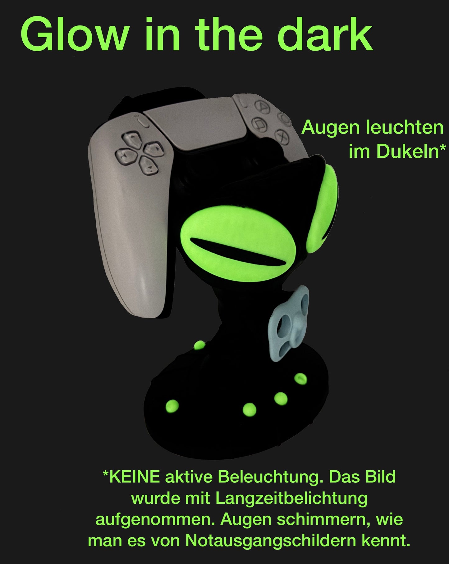 Controller Ständer für 1 Controller für PS5 oder Xbox Alien mit Schnuller – Glow in the Dark – Gaming Setup Deko – Headset & Gamepad Holder Alien Pacifier