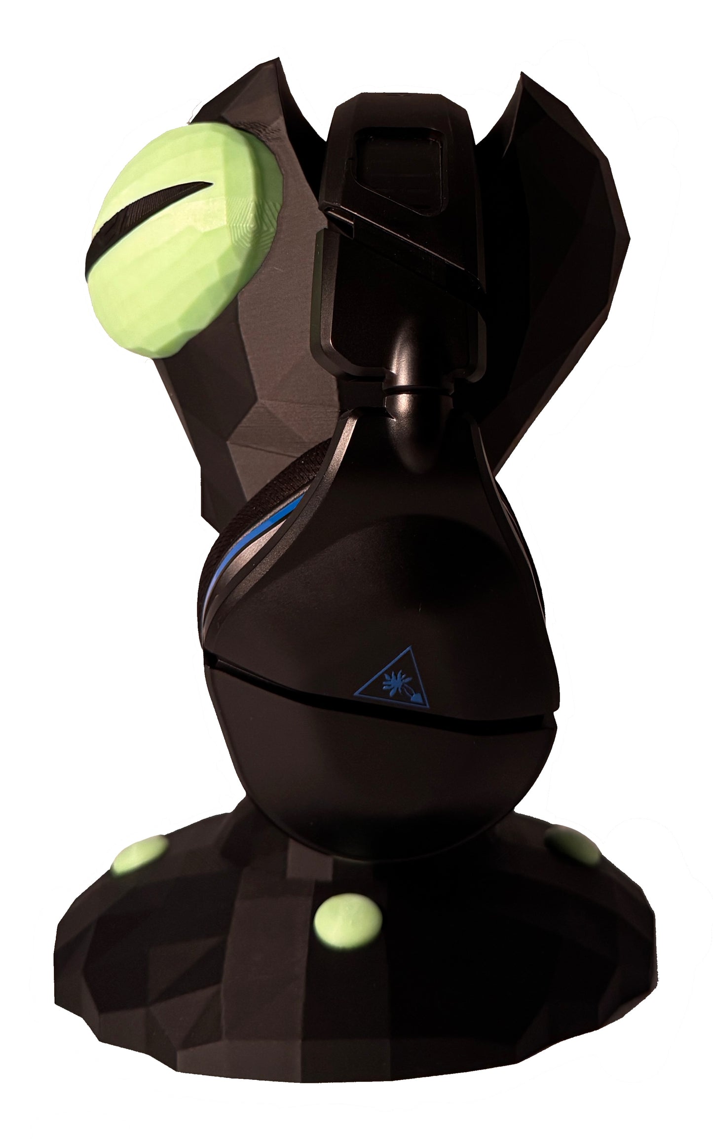 Alien Headset Halter – Glow in the Dark – Low Poly Design - Gaming Kopfhörerhalter – Sci-Fi Deko – Headphone Stand für Gaming Setup