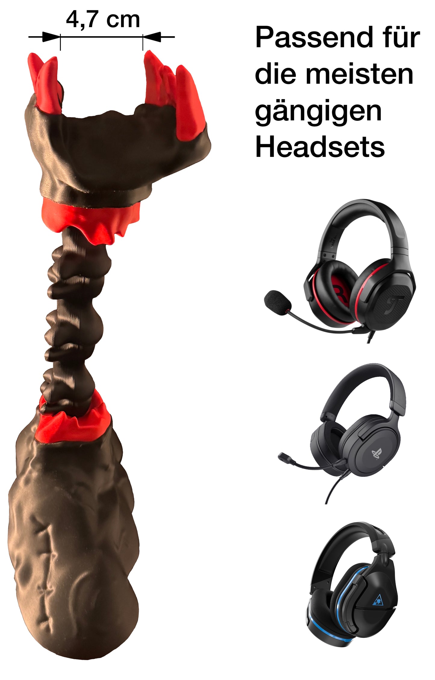 Gaming Kopfhörerhalter Monster Design - Headset Ständer - Lustiger & Ausgefallener Halter für Gaming Setup - Deko & Geschenk für Gamer - Kompatibel mit gängigen Gaming-Headsets